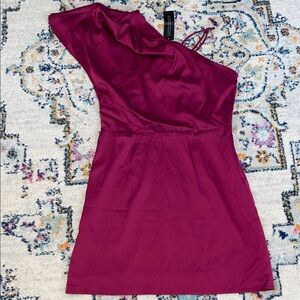 Banana Republic One-Shoulder Plum Dress